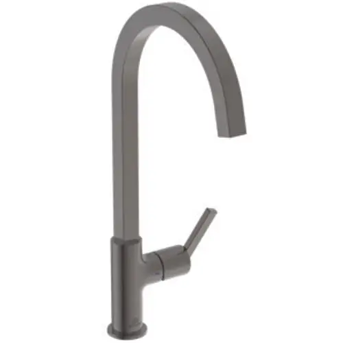 Küchenarmatur von Ideal Standard mit einem schlichten, geraden Auslauf und einem Hebel zur Einstellung der Wassertemperatur. In einer neutralen Farbgebung gehalten.